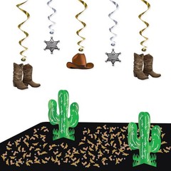 Metallic Western Confetti Boots Hats Stars 1oz Copper Gold Silver Party Supplies