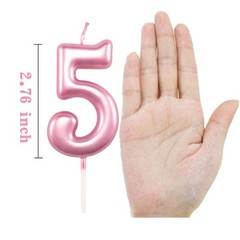 5th Birthday Candle Five Years Pink Happy Number 5 5,