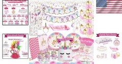 Deluxe Unicorn Birthday Party Decor with Soak-Proof Plates & Fun Accessories