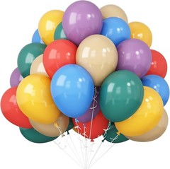 Colorful Balloons Rainbow Assorted Color Latex Balloons Set 60pcs 12inch Blus…