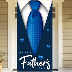Happy Father’s Day Door Cover First Fathers Photo 71 x 35 inches, Blue