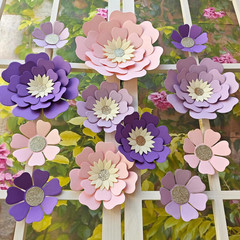 Blush Lilac Lavender Paper Flower for Girls Woman Birthday Party Backdrop Nurser