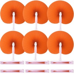 20Pc Paper Folding Hand Fans, Wedding Party Decor for Guest DIY Pink Round