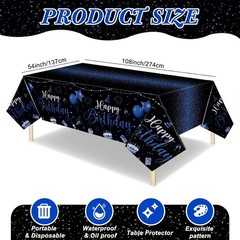 3 Pcs Happy Birthday Tablecloths Happy Birthday Party Decorations Plastic Tab…