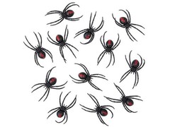 Magnetic Black Widow Spiders 12 Pc – 3 1/2 In Halloween Decor Prop Haunted House