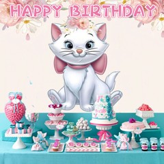 Marie Cat Party Supplies Party DecorationBackdrop Banner Background Vinyl 7x5ft