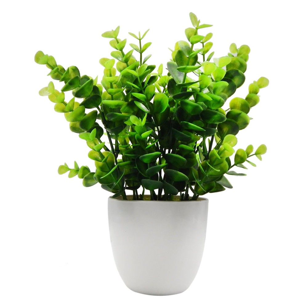 OFFIDIX Mini Artificial Eucalyptus Plants with Vase for Big Size, Green