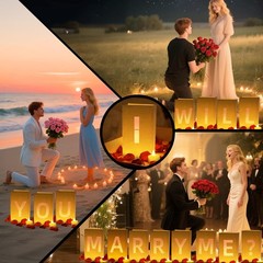 Will You Marry Me ? Light Up Letters, Include Light up Letters, with Tea Ligh…
