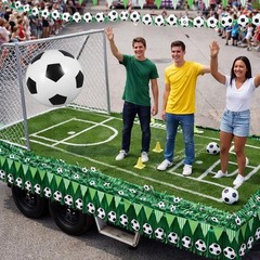 13 Pcs Soccer Parade Float Decorations Set with 1 Gaint Inflatable Soccer Bal…