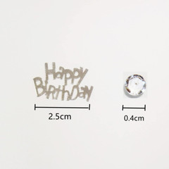 Silver Happy Birthday Confetti Metal Foil Confetti Sequins, Party Table Scatter