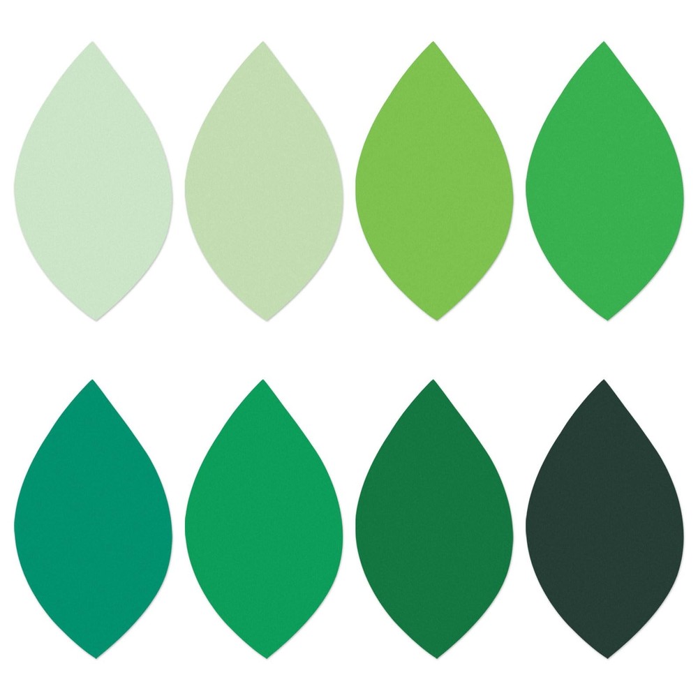 200 PCS Paper Leaf Cutouts 4 Inch Green Leaves Shapes Bulletin Board Decor