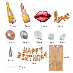Rose Gold Birthday Decorations Set for Women,Happy Birthday Letter Balloon Ba…