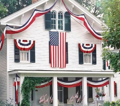 20-Ft Red White & Blue Striped Swag Bunting Indoor/Outdoor Polyester 18″W #061