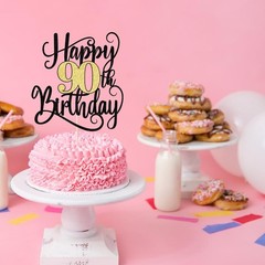 happy 90th birthday cake topper,90 birthday party cake decorations