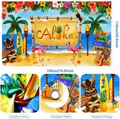 Hawaiian Luau Party Decoration Pack (159 Pcs), Tropical Beach Themed Aloha Summe