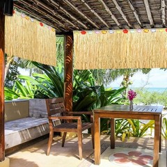 Luau Grass Table Skirt Natural 9 Feet x 29.5 Inch Hawaiian Table Skirt for Tr…