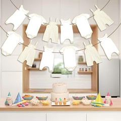 Neutral Baby Shower Bunting – 12Pcs Banner for New Baby Party Decor (Gold)
