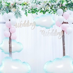 10 Pcs White Cloud Balloons, Clouds Theme Decorations for Baby Shower and Par…
