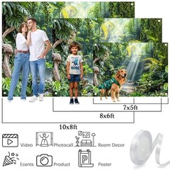 Large Jungle Party Backdrop – Green Nature Scene Tapestry for Safari Decor, 20×1