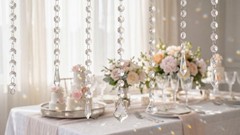 24 Pcs 39″ Clear Acrylic Crystal Garland Strands Beaded Chain for Wedding Decor