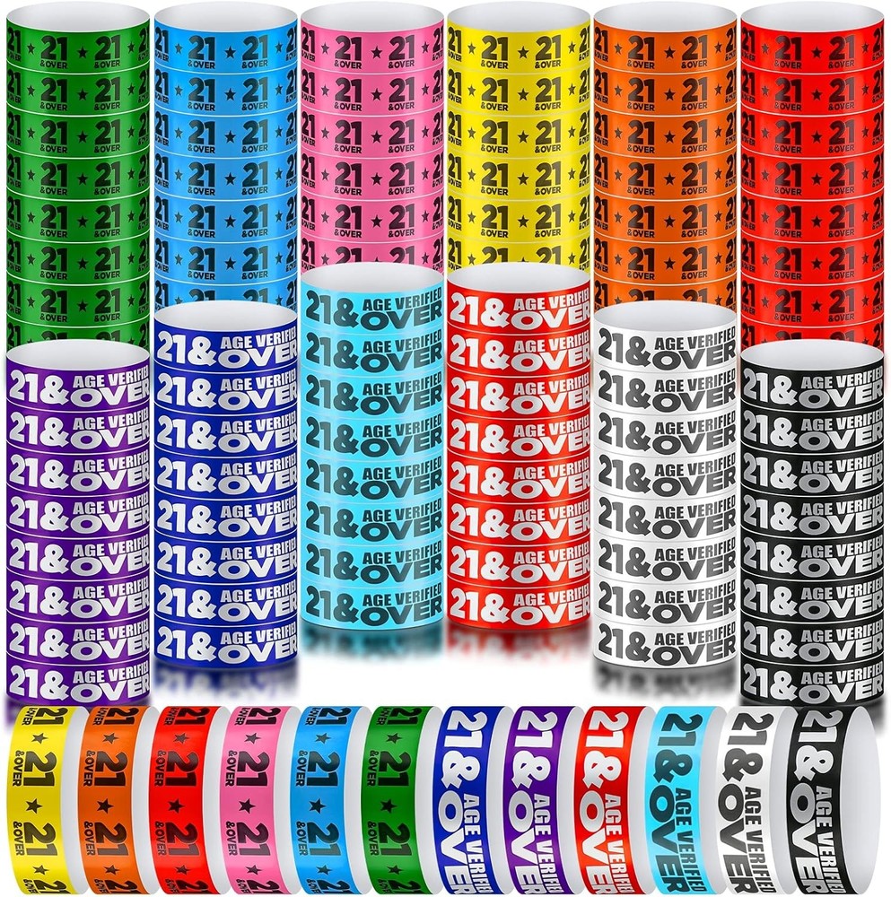 Teling 1200 Pcs over 21 Paper Wristbands Events Wristbands Colored Waterproof…