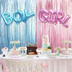 2 pcs BOY GIRL Letter Balloons, 40″*14″inch -piece Alphabet Baby Foil Balloon…