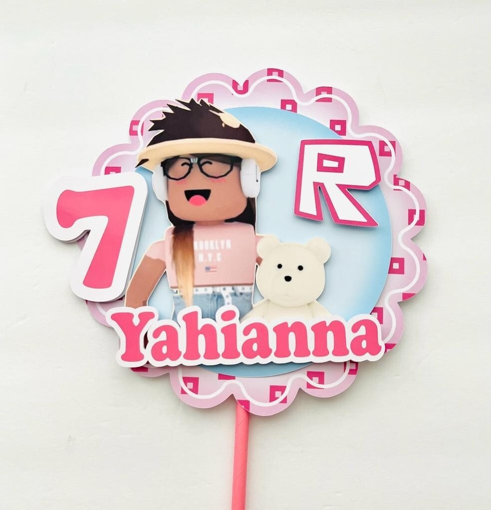 Personalized Roblox Girl Cake Topper