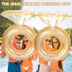 Bride Diamond Ring Pool Float & Towel Set Bachelorette Party Decoration Infla…