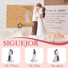 Wedding Cake Toppers Bride Groom Hand Painted Resin Sculpture Couple Gift