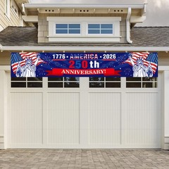 250th Anniversary USA Banner 1776-2026 USA Flag Yard Banner Patriotic Decor
