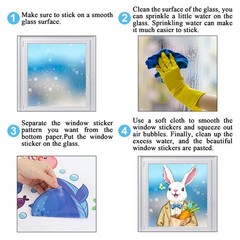 Easter Window Cling Extra Large Easter Bunny Decals Rabbit Egg Carrots Double-Si