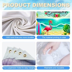Summer Beach Banner 71×43 Inches Summer Backdrop Beach Party Decorations Hawa…