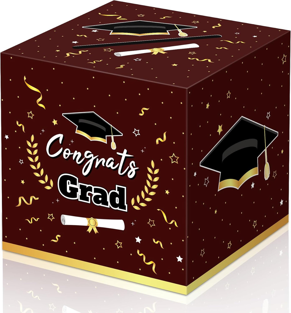 Graduation Decorations 2026 Maroon Graduation Card Box Graduation Party Decorati