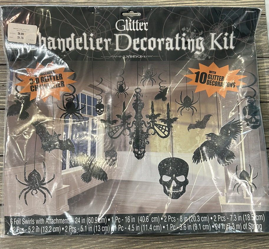 Glitter Chandelier Decorating Kit With 10 Glitter Halloween Decoration New