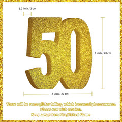 50Th Birthday Decorations for Men and Women,50Th Anniversary Decorations,Gold Gl