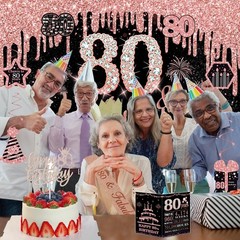 80th Birthday Decorations for Women,32PCS Party