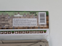 Mojang Minecraft Happy Birthday Banner Party Decorations Card Board