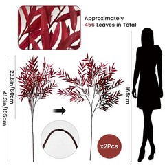 SNAIL GARDEN 41.3in/105cm Artificial Fall 1.9 x 11 x 15.3 inches, Dark Red