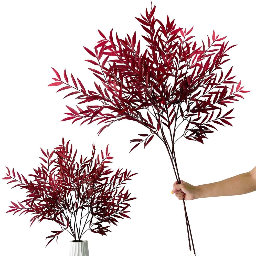 SNAIL GARDEN 41.3in/105cm Artificial Fall 1.9 x 11 x 15.3 inches, Dark Red