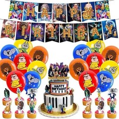 Sing 2 Theme Birthday Party Supplies Set Include Banner Balloons Cake Toppers