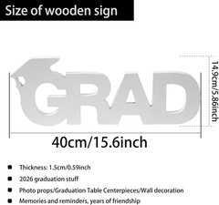 Large Grad Senior 2026 Graduation Sign Photo Booth Props Table Centerpiece