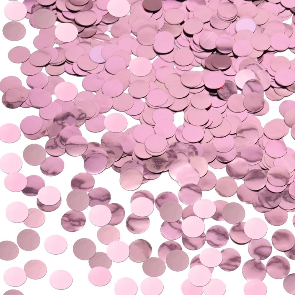 50g Metallic Foil Round Confetti 15mm Glitter Dot Sequins Pink 1.76oz