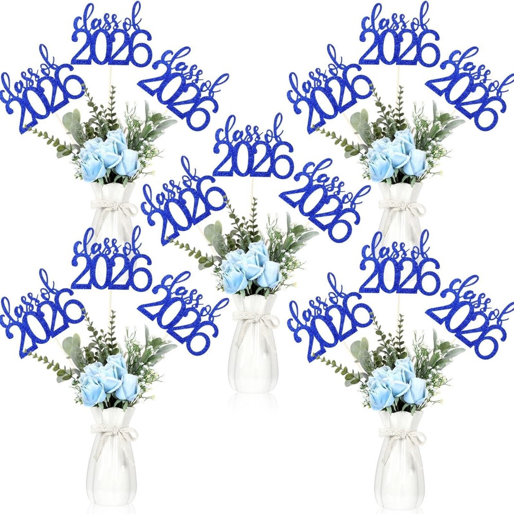 24 Pcs 2026 Graduation Decorations Class of 2026 Graduation Centerpiece Sticks D