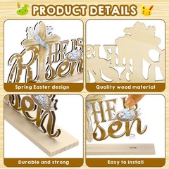 5 Pieces Easter Table Decorations Wooden Bunny Signs Wood Easter Centerpieces…