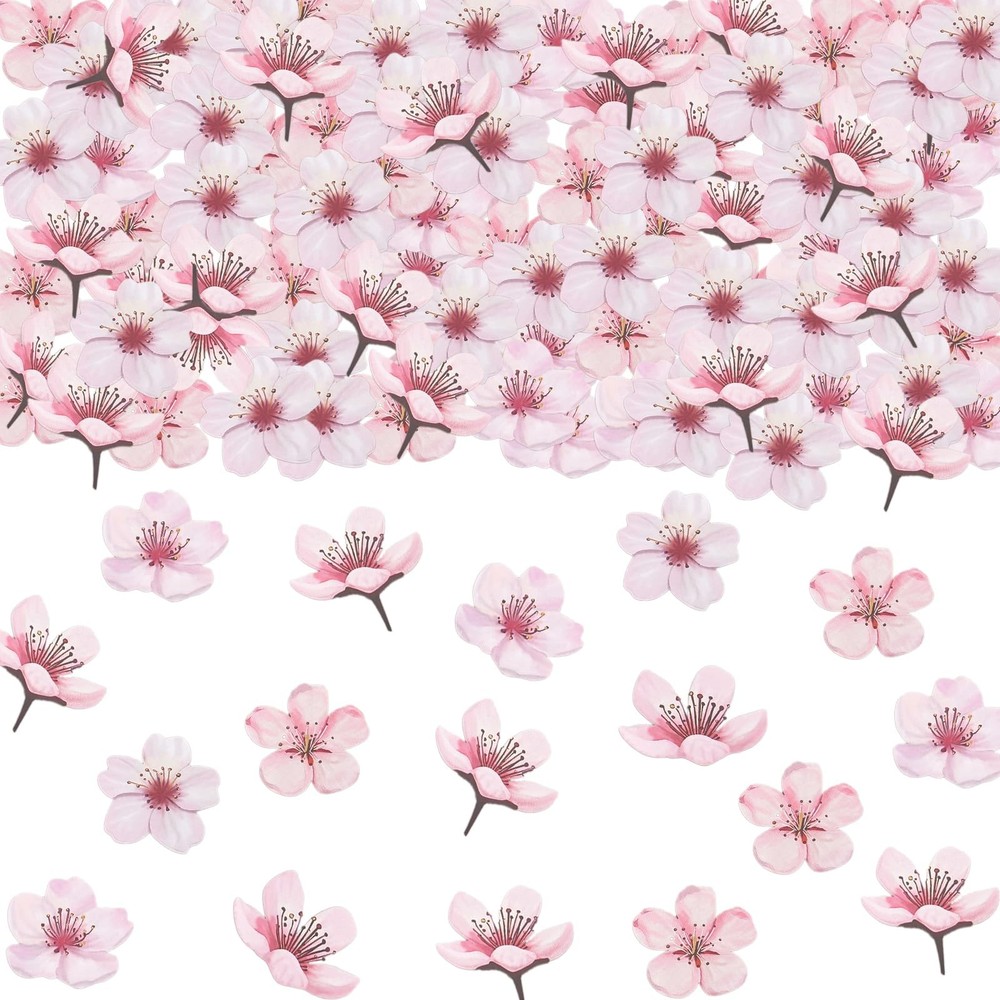100 PCS Pink Cherry Blossom Confetti Double Side Flower Table Decoration Party