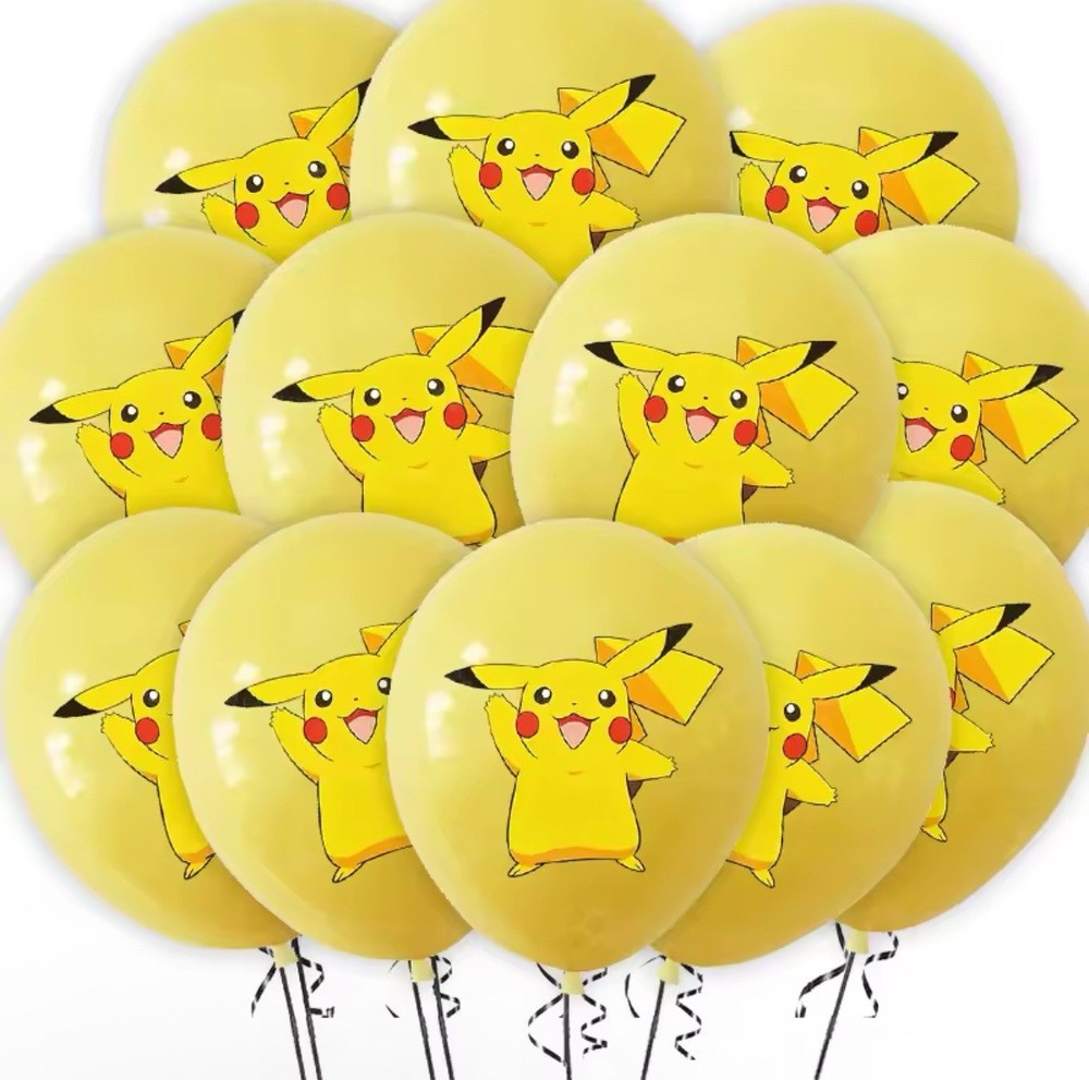 24pcs Pokemon Balloons Birthday Pikachu Costume Party Supplies