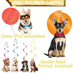 Dog Hanging Swirls Decorations Dog Themed Birthday Party Supplies 20pcs Puppy…