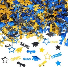 2500pcs Graduation Confetti Decorations, Black Gold Blue Congrats Grad Table …