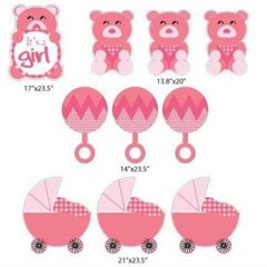 It’s A Girl Teddy Bear Yard Decorations 10 piece set