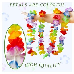 10 Pack Super Long Tropical Multicolored Plastic Garland Flower Leis for Part…